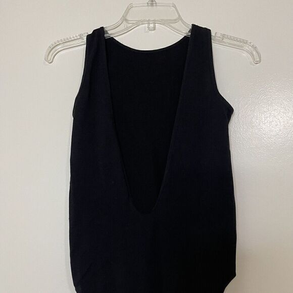 Free People Intimate Seamless scoop back black sleeveless bodysuit size xs/s - Picture 4 of 5